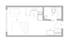 The MOD Apartments Mountain View Studio Floor Plan